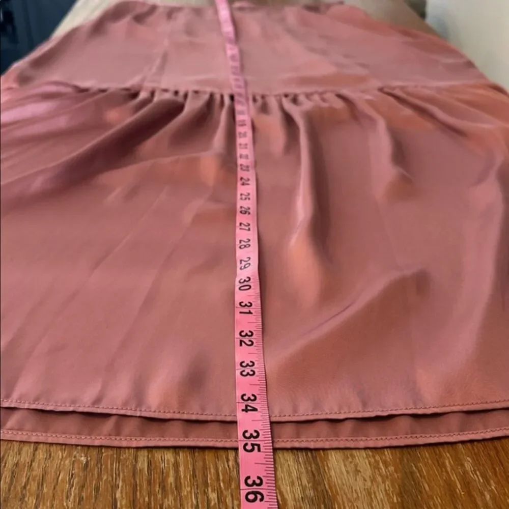 Topshop Tiered Satin Maxi Skirt Size 8 Pull On Feminine Girly Fairy Dusty Rose - Picture 9 of 11